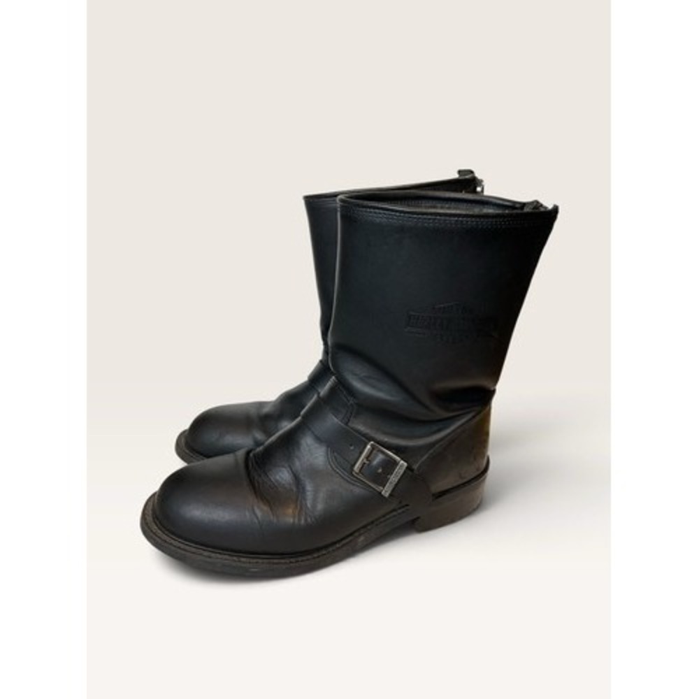 Harley-Davidson Black Motorcyle Biker Riding Steel Toe Tall Boots Men 10,5 Leath